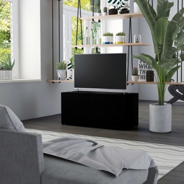Dulap TV, negru, 80 x 34 x 36 cm, lemn prelucrat - Img 1