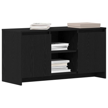 Dulap TV Negru, Stejar, 102x37,5x52,5 cm, Lemn prelucrat - Img 3