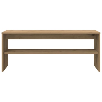 Dulap TV, stejar artizanal, 100x40x40 cm, lemn prelucrat - Img 8