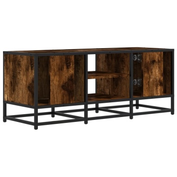 Dulap TV stejar fumuriu, 100x35x41 cm lemn prelucrat și metal - Img 5