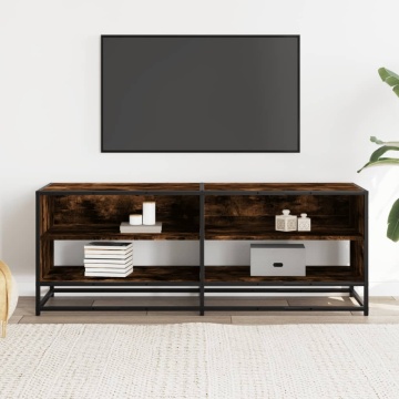 Dulap TV stejar fumuriu, 120,5x40x46 cm lemn prelucrat și metal - Img 3