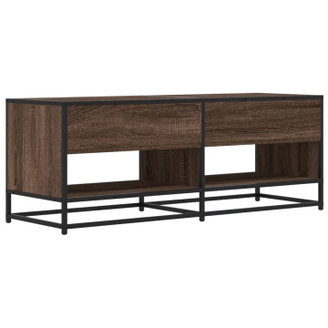 Dulap TV stejar maro, 120,5x40x46 cm, lemn prelucrat și metal - Img 5
