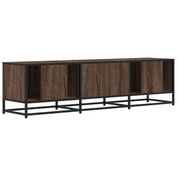 Dulap TV, stejar maro, 150x35x41 cm, lemn prelucrat și metal - Img 5