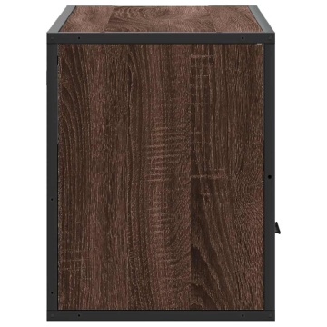 Dulap TV, stejar maro, 80x31x39,5 cm, lemn prelucrat și metal - Img 8