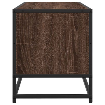Dulap TV, stejar maro, 80x34,5x40 cm, lemn prelucrat și metal - Img 8