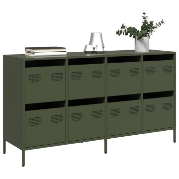 Dulap, verde măsliniu, 135x39x73,5 cm, oțel laminat la rece - Img 1