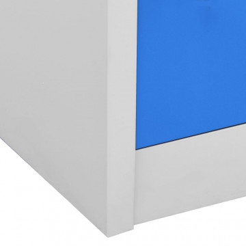 Dulap vestiar, gri deschis și albastru, 90x45x92,5 cm, oțel - Img 6