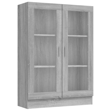 Dulap vitrină, gri sonoma, 82,5x30,5x115 cm, lemn prelucrat - Img 2