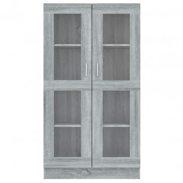 Dulap vitrină, gri sonoma, 82,5x30,5x150 cm, lemn prelucrat - Img 3