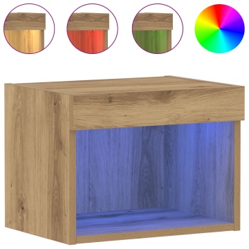 Dulapuri cu iluminat LED 2 buc Artisan Stejar 40x30x30 cm - Img 4