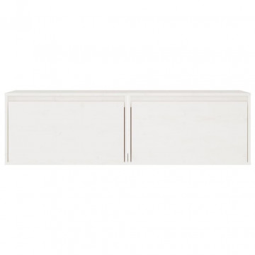 Dulapuri de perete, 2 buc., alb, 60x30x35 cm, lemn masiv de pin - Img 8