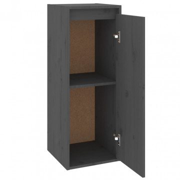 Dulapuri de perete, 2 buc., gri, 30x30x80 cm, lemn masiv de pin - Img 5