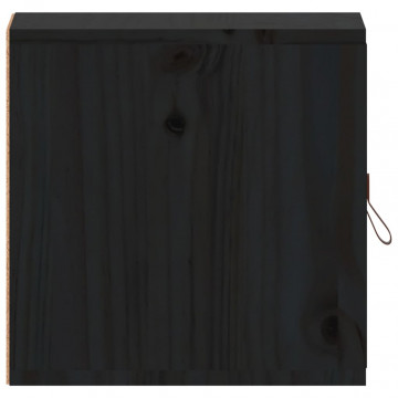 Dulapuri de perete, 2 buc, negru, 31,5x30x30 cm, lemn masiv pin - Img 8