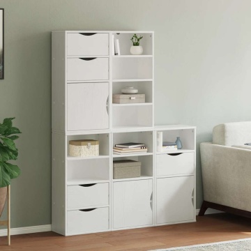 Dulapuri laterale 5 buc ODDA alb 40x24x79 cm lemn masiv de pin - Img 1