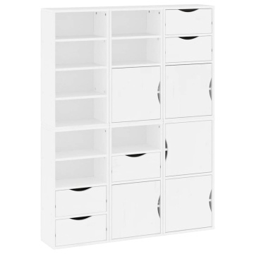 Dulapuri laterale 6 buc ODDA alb 40x24x79 cm lemn masiv de pin - Img 2