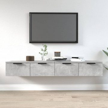 Dulapuri perete, 2 buc., gri beton, 68x30x20 cm, lemn prelucrat - Img 1