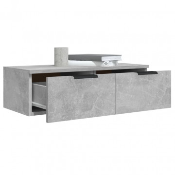 Dulapuri perete, 2 buc., gri beton, 68x30x20 cm, lemn prelucrat - Img 8