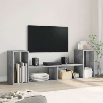 Dulapuri TV, 2 buc., gri beton, 75x30x50 cm, lemn prelucrat - Img 3