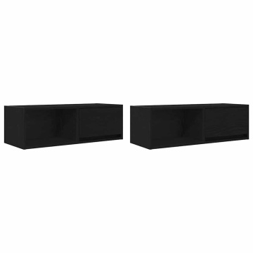 Dulapuri TV 2 buc Stejar negru 80x31x25,5 cm Lemn prelucrat - Img 2