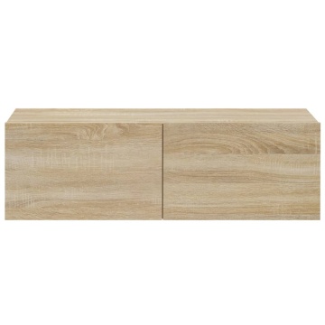 Dulapuri TV de perete, 4 buc, stejar sonoma, 100x30x30 cm - Img 8