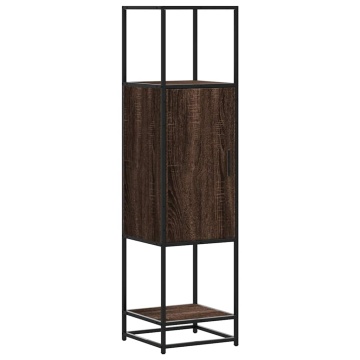 Dulapuru stejar maro 35,5x35x139 cm lemn și metal prelucrat - Img 2