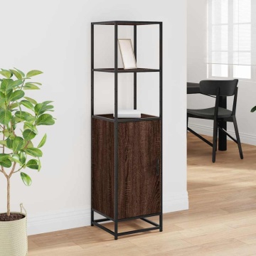 Dulapuru stejar maro 35,5x35x139 cm lemn și metal prelucrat - Img 3