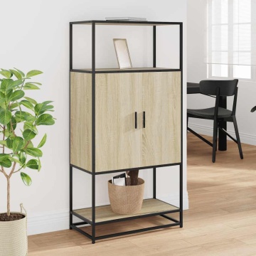 Dulapuru Stejar Sonoma 68x35x139 cm lemn și metal prelucrat - Img 3