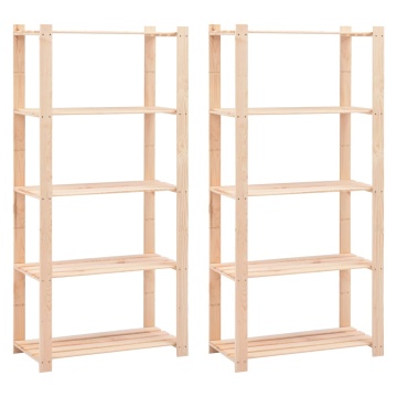Etajere cu 5 niveluri 2 buc. 80x38x170 cm pin masiv 250 kg - Img 1
