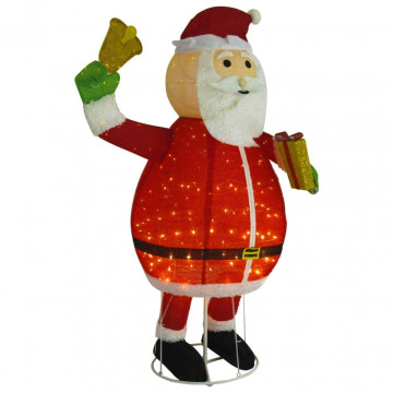 Figurină Moș Crăciun decorativă cu LED, 180 cm, țesătură de lux - Img 3