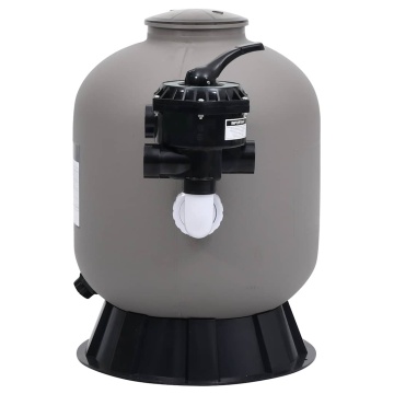 Filtru cu nisip de piscină cu supapă 6 căi fixare laterală gri - Img 3