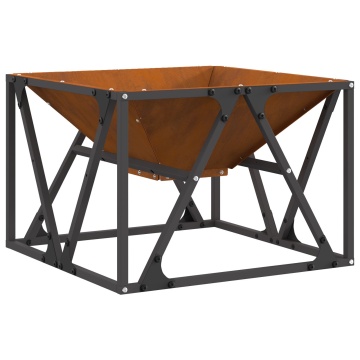 Focar pătrat 50x50x35 cm din oțel rezistent la intemperii - Img 2
