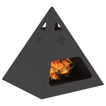 Focar Pyramidă Negru 50x50x51 cm Oțel - Img 3