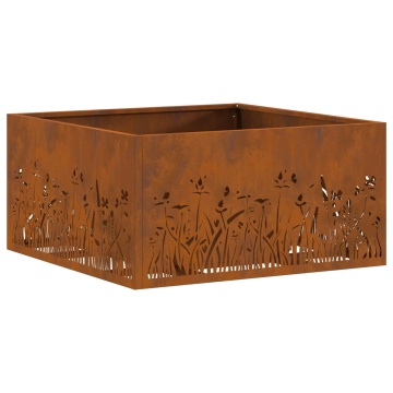 Focară Pătrată 60x60x30 cm Oțel rezistent la intemperii - Img 2