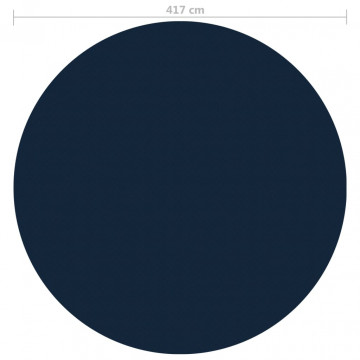 Folie solară plutitoare piscină, negru/albastru, 417 cm, PE - Img 5