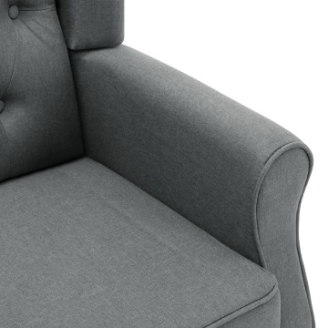 Fotoliu de masaj cu taburet, gri deschis, material textil - Img 5