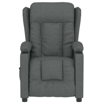Fotoliu de masaj electric rabatabil, gri închis, textil - Img 4