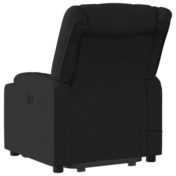 Fotoliu electric de masaj rabatabil cu ridicare, negru, textil - Img 8