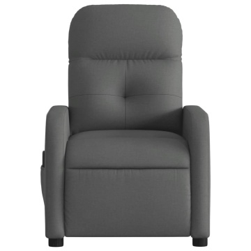Fotoliu electric de masaj rabatabil, gri închis, textil - Img 7