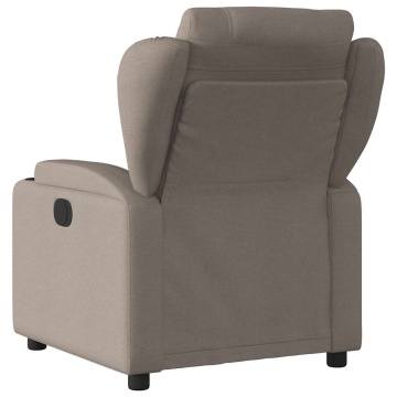 Fotoliu electric de masaj rabatabil, gri taupe, textil - Img 8