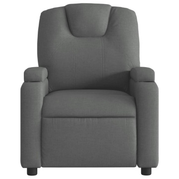 Fotoliu rabatabil electric, gri închis, material textil - Img 7