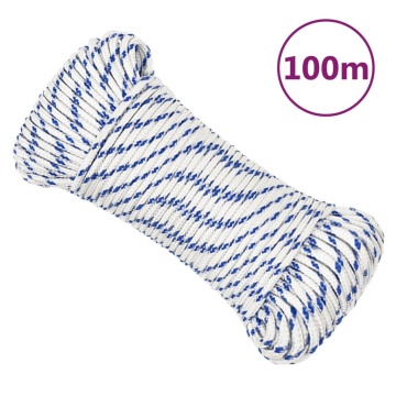 Frânghie de barcă, alb, 5 mm, 100 m, polipropilenă - Img 1