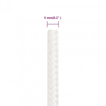 Frânghie de barcă, alb complet, 5 mm, 500 m, polipropilenă - Img 4