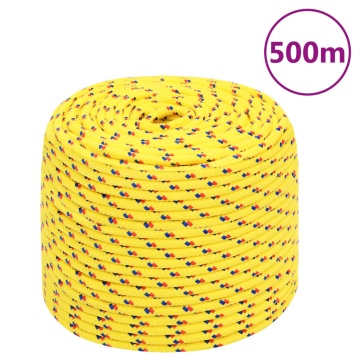 Frânghie de barcă, galben, 10 mm, 500 m, polipropilenă - Img 1