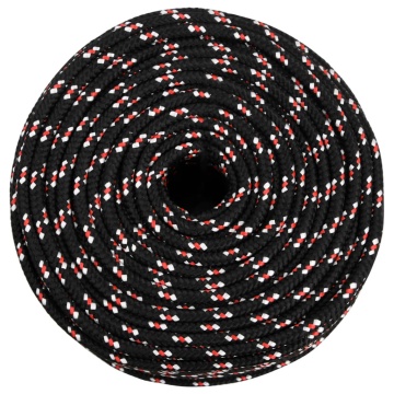 Frânghie de barcă, negru, 10 mm, 100 m, polipropilenă - Img 3
