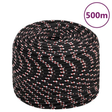 Frânghie de barcă, negru, 10 mm, 500 m, polipropilenă - Img 1