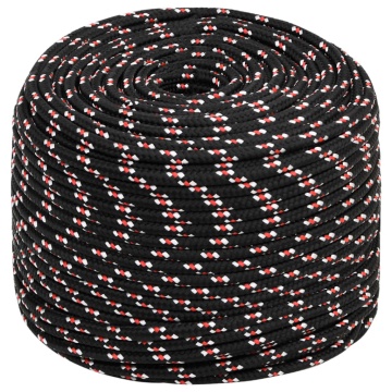 Frânghie de barcă, negru, 6 mm, 250 m, polipropilenă - Img 2
