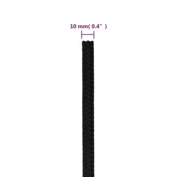 Frânghie de lucru, negru, 10 mm, 100 m, poliester - Img 5