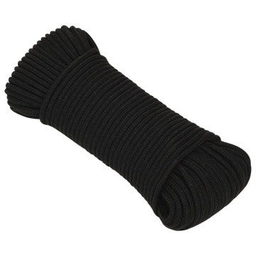 Frânghie de lucru, negru, 5 mm, 100 m, poliester - Img 2