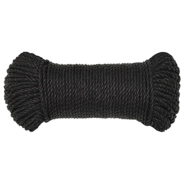Frânghie de lucru, negru, 8 mm, 25 m, polipropilenă - Img 3