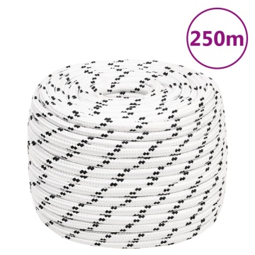 Frânghie împletită pentru barcă, alb, 14 mm x 250 m, poliester - Img 5